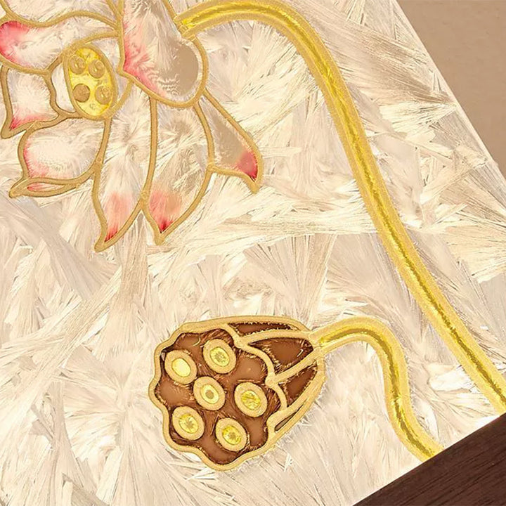Applique murale LED en forme de lampe avec peinture émaillée en PVC cuivre noyer chinois traditionnel, feuille d&