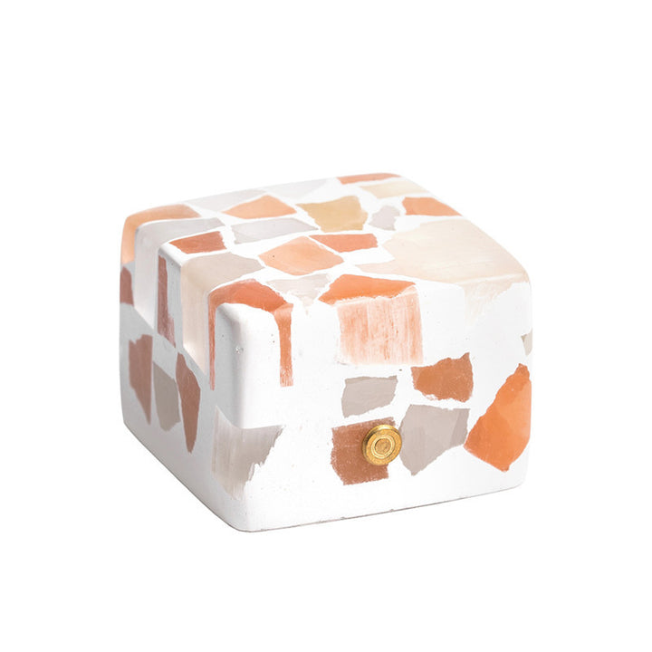 Lampe de table LED cube en plâtre d&