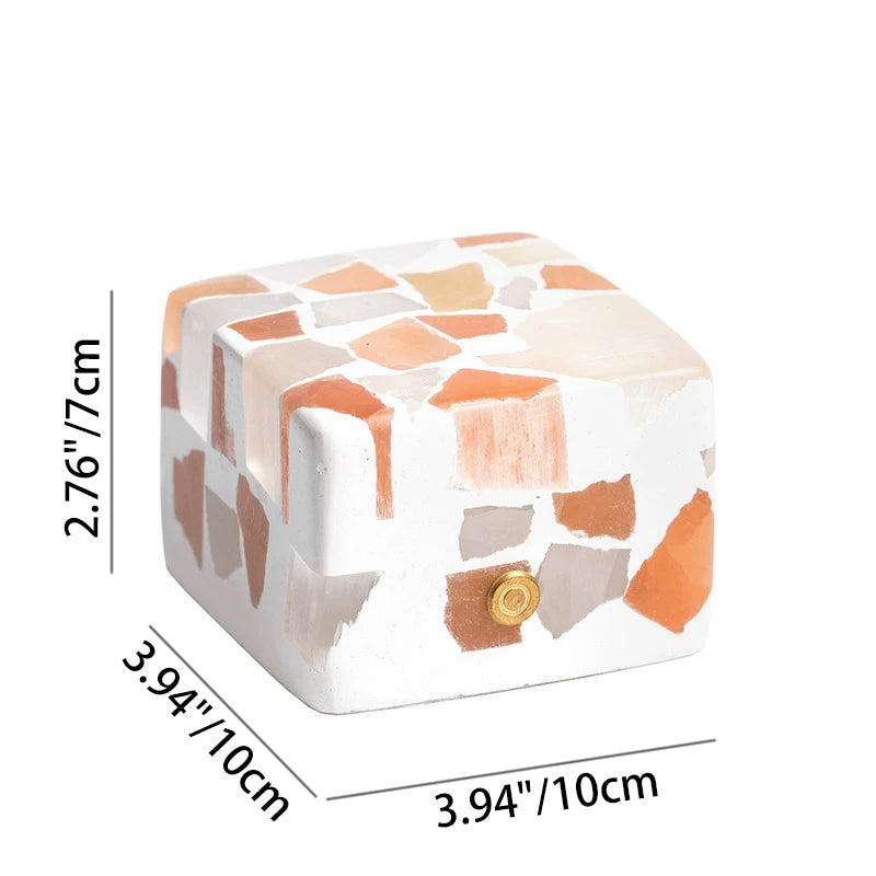 Lampe de table LED cube en plâtre d&
