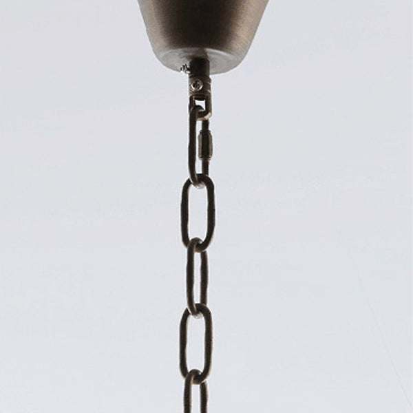 Lanterne cylindrique en verre imitation marbre chinois traditionnel en fer 1-lumière suspension projecteur pour chevet 