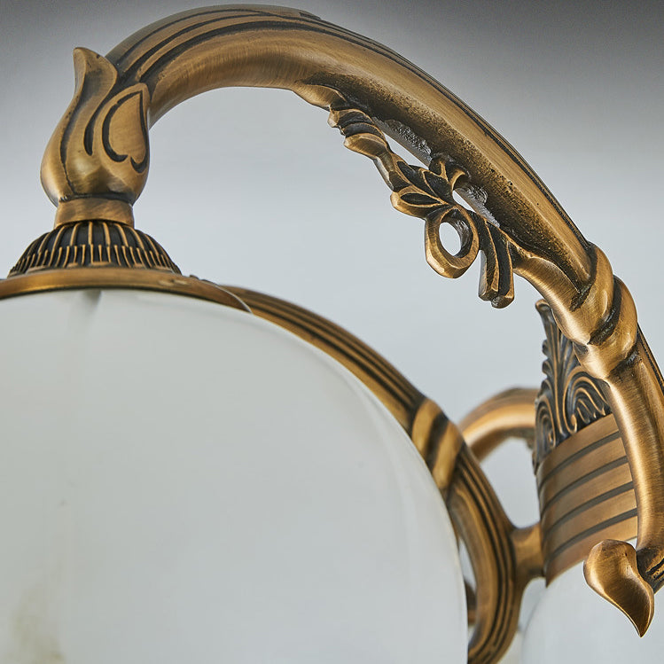 Traditional European Copper Marble Bud Round Carved 3/5/9/12/16 Light Chandeliers For Living Room