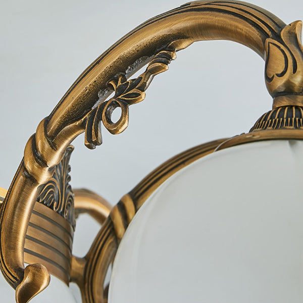 Traditional European Copper Marble Bud Round Carved 3/5/9/12/16 Light Chandeliers For Living Room