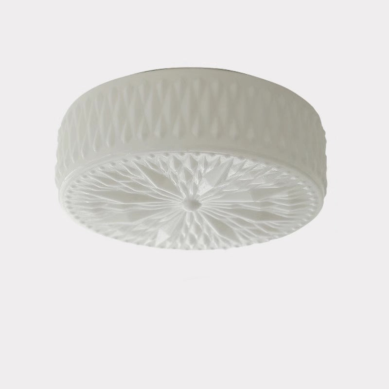 Traditionelle französische Eisen-Glas-Runde Stardust-Diamant-Strukturierte LED-Deckenleuchte für Schlafzimmer 