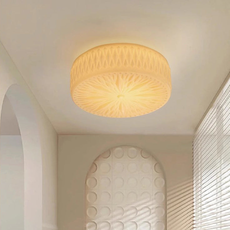 Traditionelle französische Eisen-Glas-Runde Stardust-Diamant-Strukturierte LED-Deckenleuchte für Schlafzimmer 