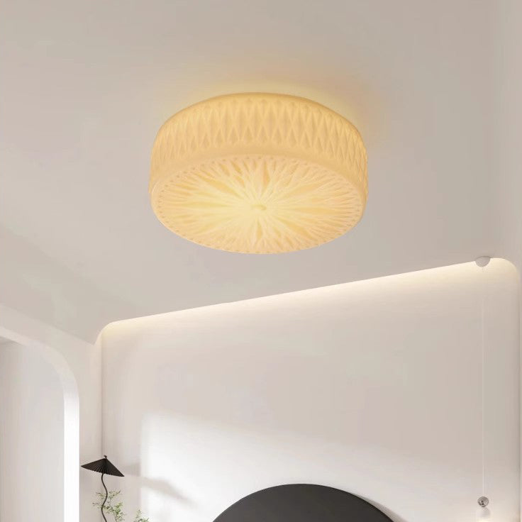 Traditionelle französische Eisen-Glas-Runde Stardust-Diamant-Strukturierte LED-Deckenleuchte für Schlafzimmer 