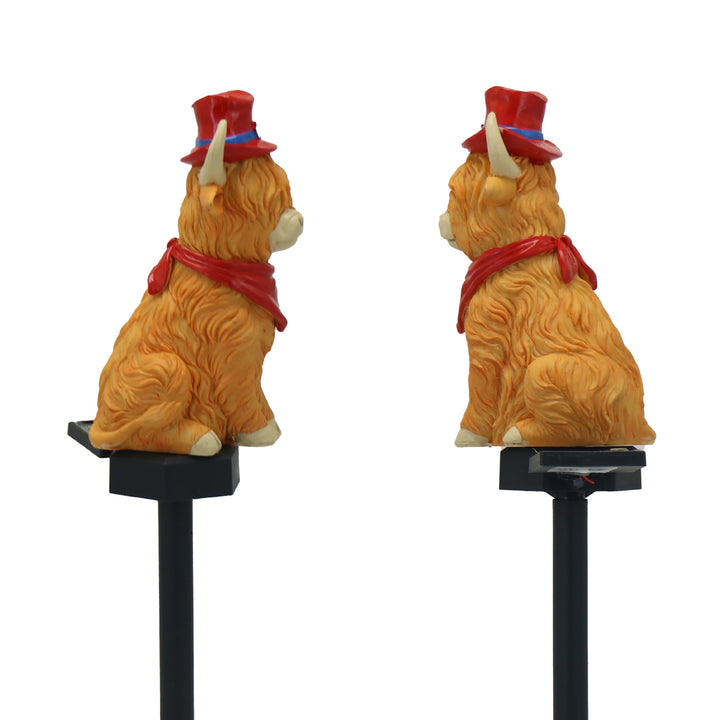Modern Art Deco Solar Waterproof PP Resin Highland Bull LED Outdoor Light Landscape Lighting For Garden