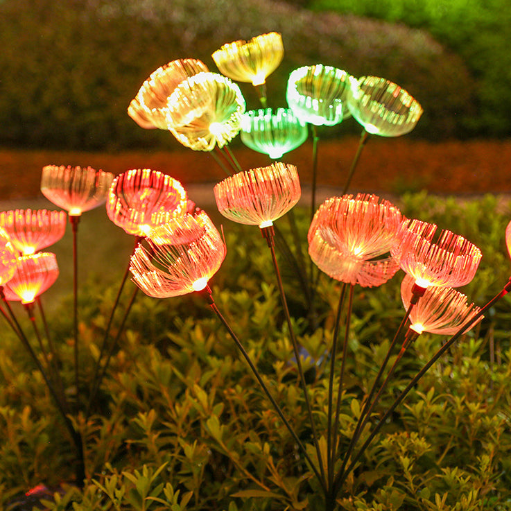 Modern Simplicity Solar Waterproof ABS Stainless Steel Fiber Optic Jellyfish LED Outdoor Light Landscape Lighting For Garden