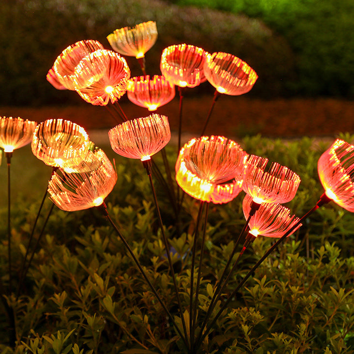 Modern Simplicity Solar Waterproof ABS Stainless Steel Fiber Optic Jellyfish LED Outdoor Light Landscape Lighting For Garden
