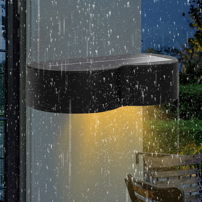 Lámpara de Aplique de Pared LED Redonda de ABS PS Solar Impermeable de Simplicidad Moderna para Patio Exterior 
