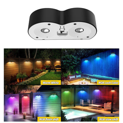 Lámpara de Aplique de Pared LED Redonda de ABS PS Solar Impermeable de Simplicidad Moderna para Patio Exterior 