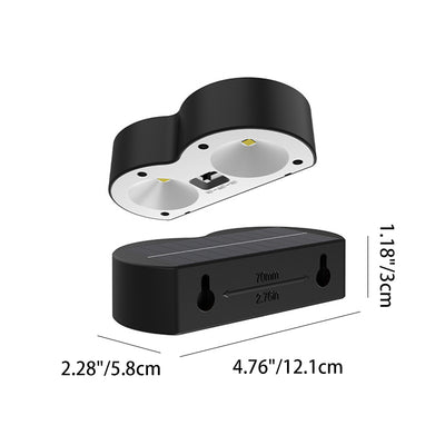 Lámpara de Aplique de Pared LED Redonda de ABS PS Solar Impermeable de Simplicidad Moderna para Patio Exterior 