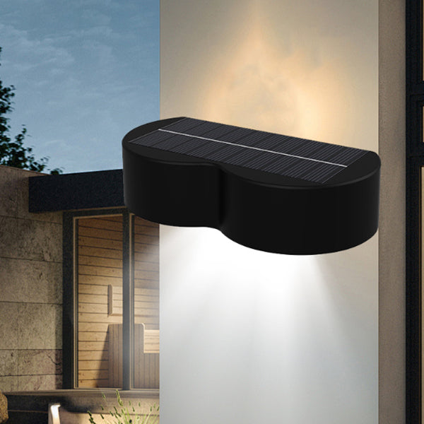 Lámpara de Aplique de Pared LED Redonda de ABS PS Solar Impermeable de Simplicidad Moderna para Patio Exterior 