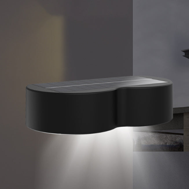 Lámpara de Aplique de Pared LED Redonda de ABS PS Solar Impermeable de Simplicidad Moderna para Patio Exterior 
