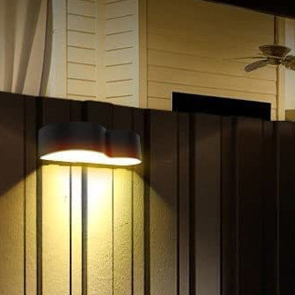 Lámpara de Aplique de Pared LED Redonda de ABS PS Solar Impermeable de Simplicidad Moderna para Patio Exterior 