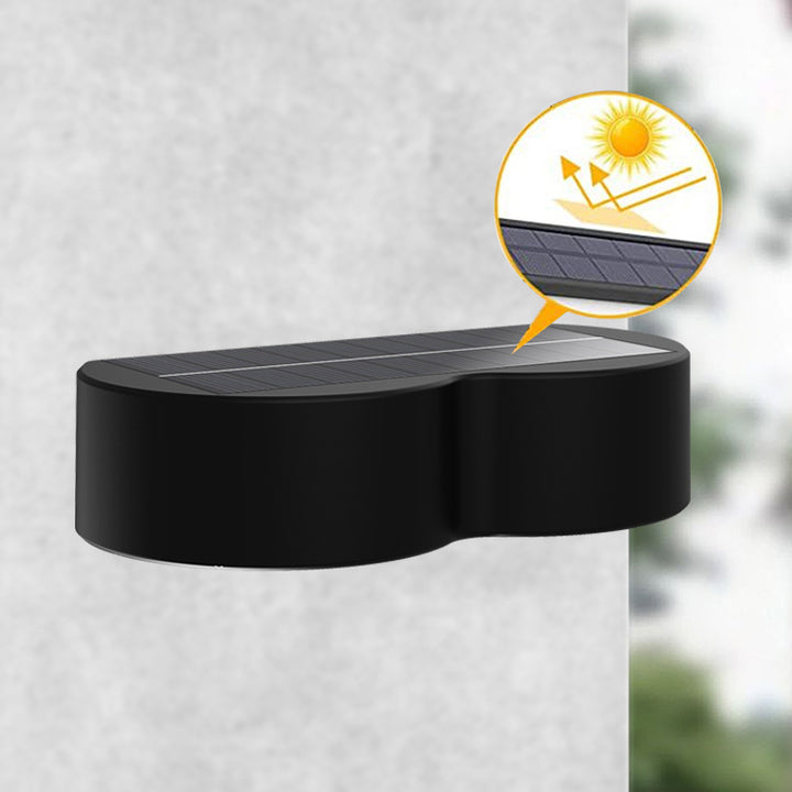 Moderne Einfachheit Solar Wasserdicht ABS PS Teleskop Runde LED Wandleuchte Für Außenbereich Terrasse 