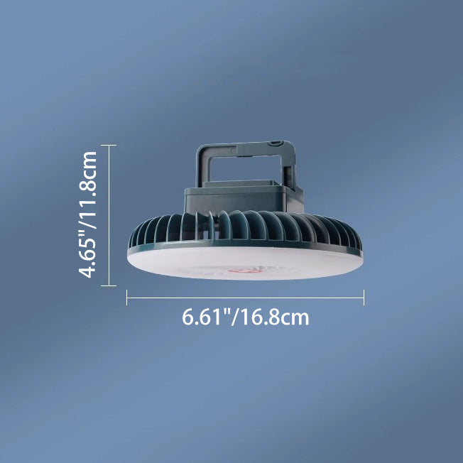 Modern Simplicity Rechargeable Waterproof ABS Round Magnetic Camping Hanging LED Outdoor Fan Light For Outdoor Patio