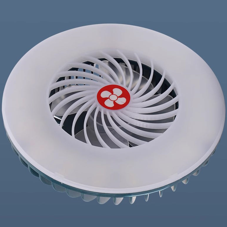 Modern Simplicity Rechargeable Waterproof ABS Round Magnetic Camping Hanging LED Outdoor Fan Light For Outdoor Patio