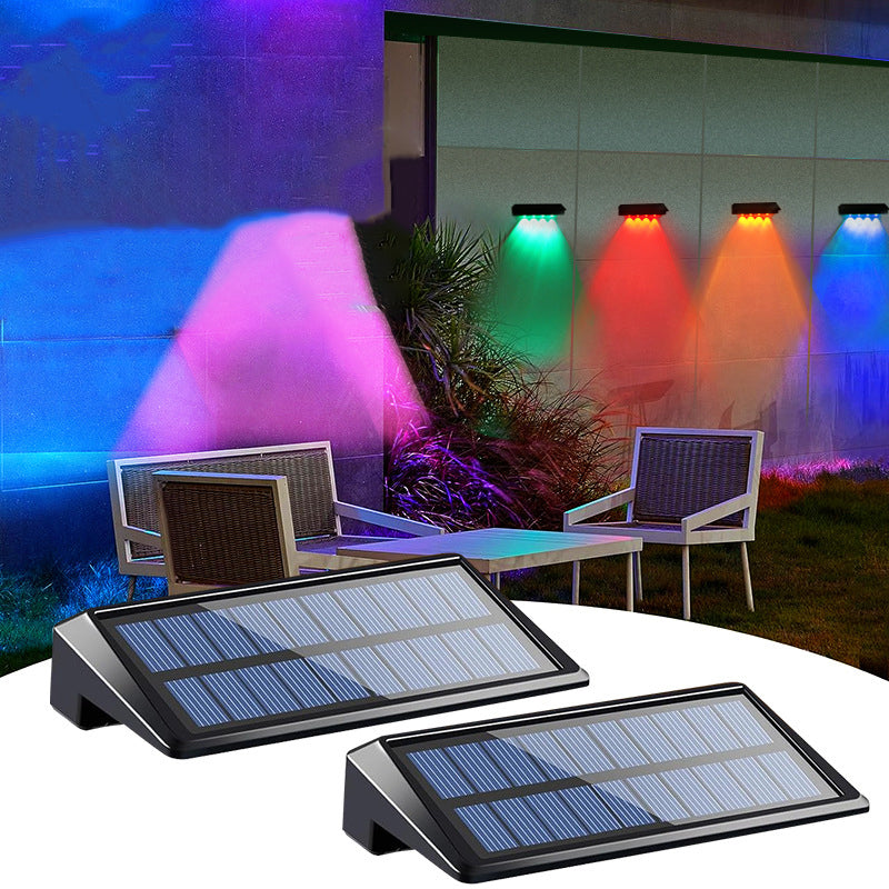Lámpara Aplique de Pared LED con Haz Enfocado Rectangular de ABS PC Impermeable Solar de Simplicidad Moderna para Patio Exterior 