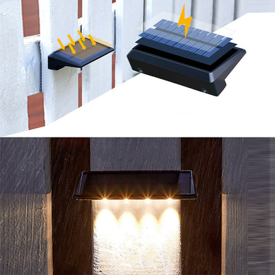 Lámpara Aplique de Pared LED con Haz Enfocado Rectangular de ABS PC Impermeable Solar de Simplicidad Moderna para Patio Exterior 