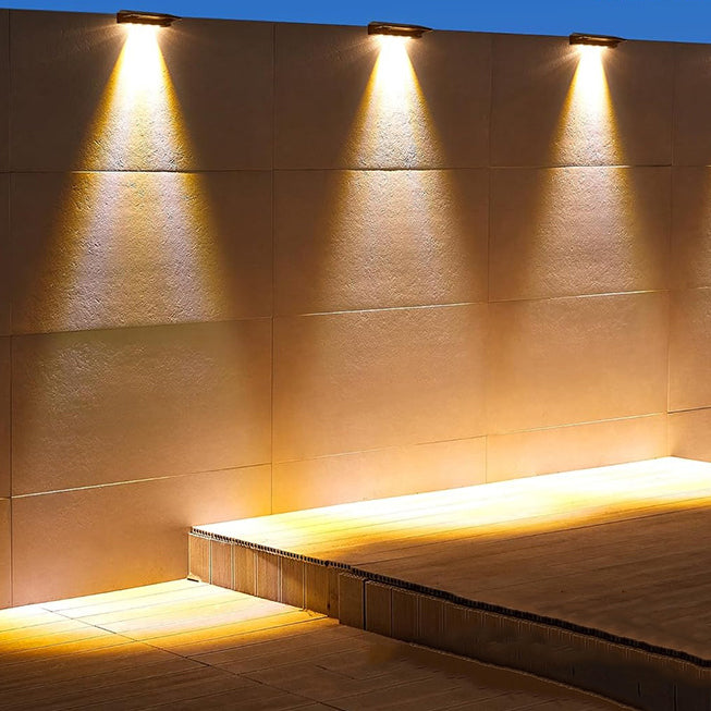 Lámpara Aplique de Pared LED con Haz Enfocado Rectangular de ABS PC Impermeable Solar de Simplicidad Moderna para Patio Exterior 