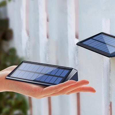 Lámpara Aplique de Pared LED con Haz Enfocado Rectangular de ABS PC Impermeable Solar de Simplicidad Moderna para Patio Exterior 