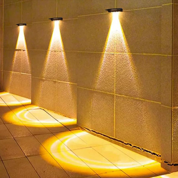 Lámpara Aplique de Pared LED con Haz Enfocado Rectangular de ABS PC Impermeable Solar de Simplicidad Moderna para Patio Exterior 