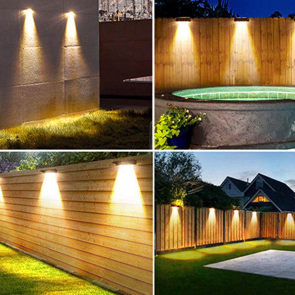 Lámpara Aplique de Pared LED con Haz Enfocado Rectangular de ABS PC Impermeable Solar de Simplicidad Moderna para Patio Exterior 