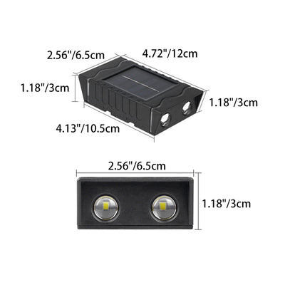 Lampe murale LED solaire étanche en ABS PS rectangulaire de simplicité moderne pour patio extérieur 