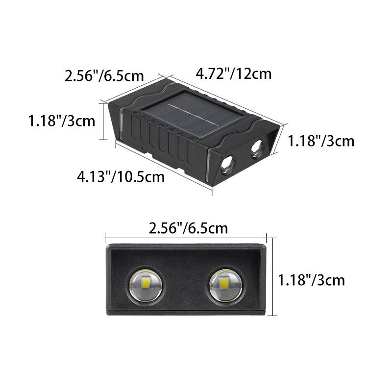 Lampe murale LED solaire étanche en ABS PS rectangulaire de simplicité moderne pour patio extérieur 