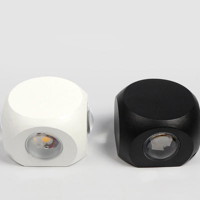 Lámpara de aplique de pared LED de cubo de dados de aluminio impermeable de simplicidad moderna para patio exterior 