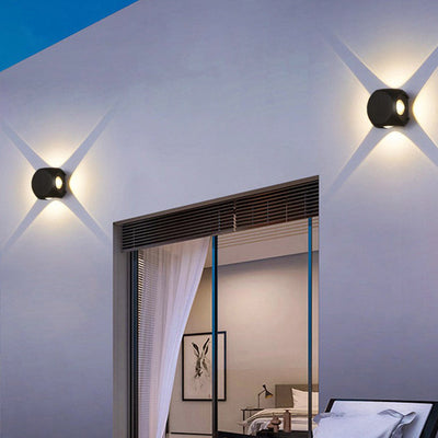 Lámpara de aplique de pared LED de cubo de dados de aluminio impermeable de simplicidad moderna para patio exterior 