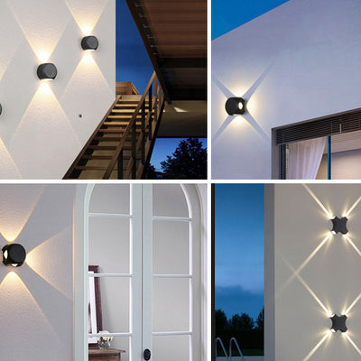 Lámpara de aplique de pared LED de cubo de dados de aluminio impermeable de simplicidad moderna para patio exterior 