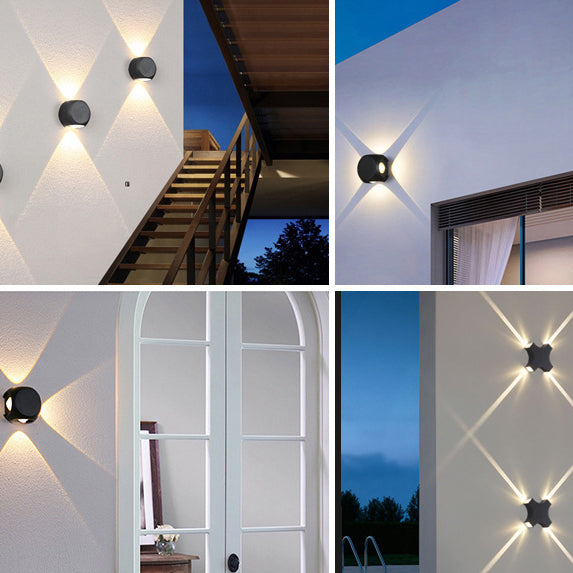 Lámpara de aplique de pared LED de cubo de dados de aluminio impermeable de simplicidad moderna para patio exterior 