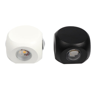 Lámpara de aplique de pared LED de cubo de dados de aluminio impermeable de simplicidad moderna para patio exterior 