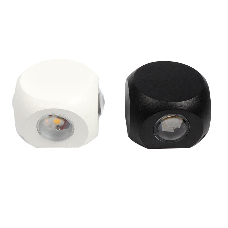 Lámpara de aplique de pared LED de cubo de dados de aluminio impermeable de simplicidad moderna para patio exterior 