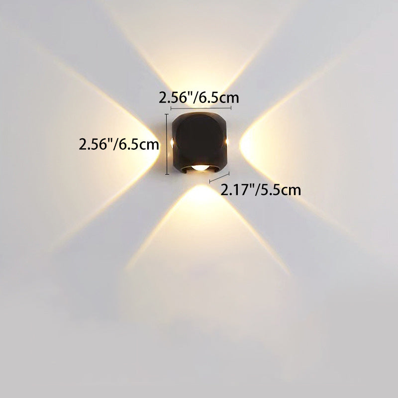 Lámpara de aplique de pared LED de cubo de dados de aluminio impermeable de simplicidad moderna para patio exterior 
