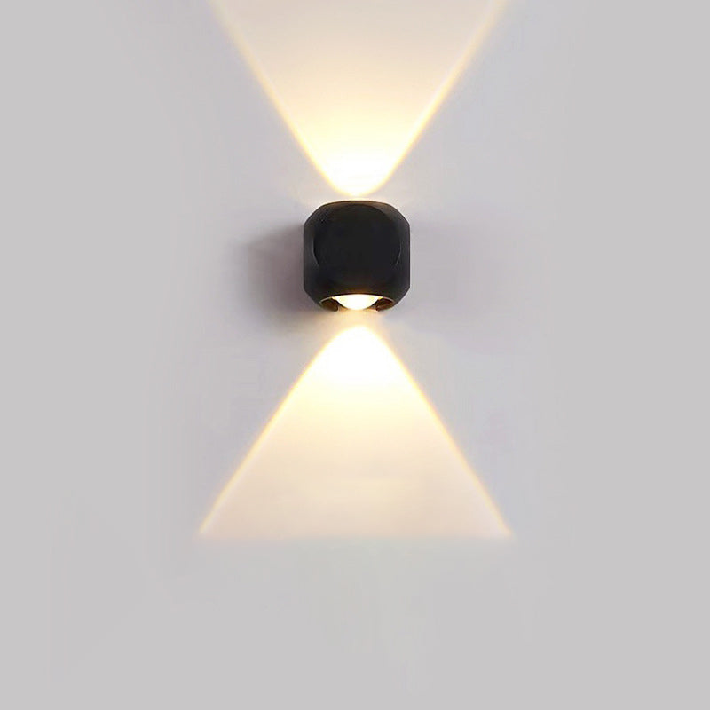 Lámpara de aplique de pared LED de cubo de dados de aluminio impermeable de simplicidad moderna para patio exterior 