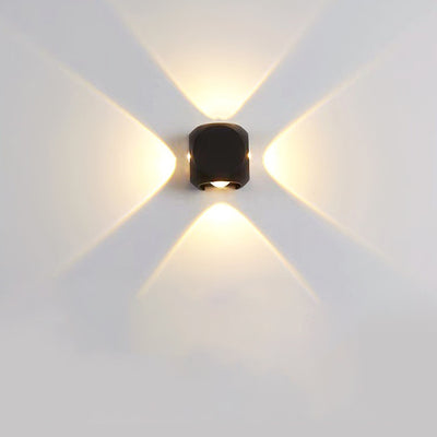 Lámpara de aplique de pared LED de cubo de dados de aluminio impermeable de simplicidad moderna para patio exterior 