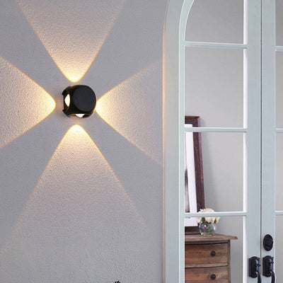 Lámpara de aplique de pared LED de cubo de dados de aluminio impermeable de simplicidad moderna para patio exterior 