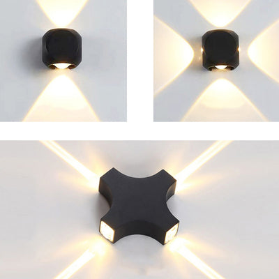 Lámpara de aplique de pared LED de cubo de dados de aluminio impermeable de simplicidad moderna para patio exterior 