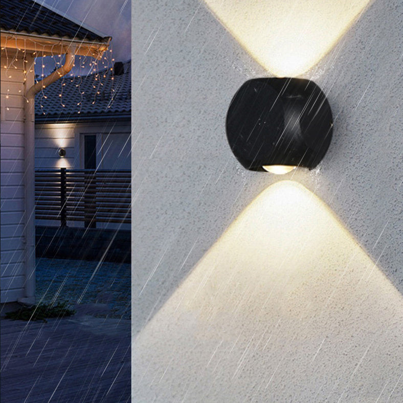 Lámpara de aplique de pared LED de cubo de dados de aluminio impermeable de simplicidad moderna para patio exterior 