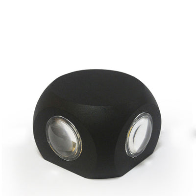 Lámpara de aplique de pared LED de cubo de dados de aluminio impermeable de simplicidad moderna para patio exterior 