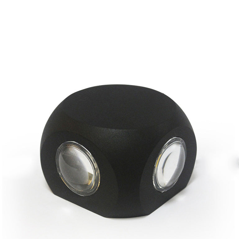 Lámpara de aplique de pared LED de cubo de dados de aluminio impermeable de simplicidad moderna para patio exterior 