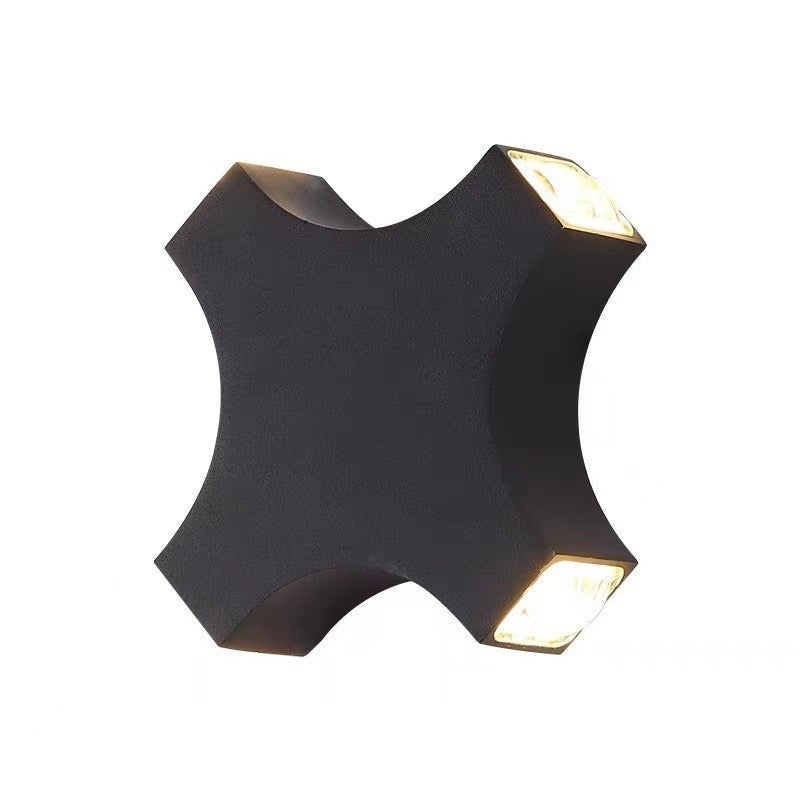 Contemporary Creative Waterproof Aluminum Crosshair Star LED Wall Sconce Lamp For Outdoor Patio