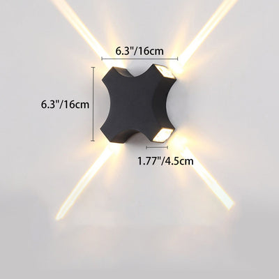 Contemporary Creative Waterproof Aluminum Crosshair Star LED Wall Sconce Lamp For Outdoor Patio