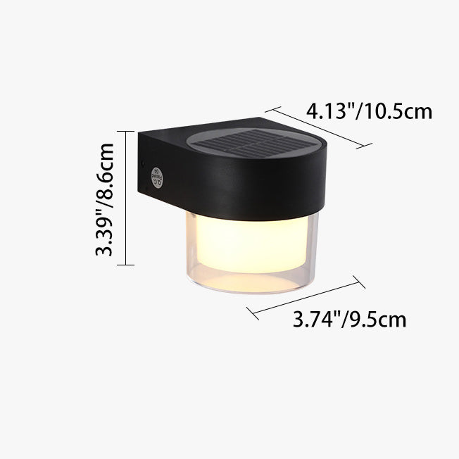 Moderne Einfachheit Solar Wasserdichte ABS Zylinder Quadratische LED Wandleuchte Für Außenbereich Patio 