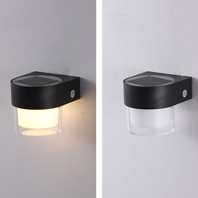 Modern Simplicity Solar Waterproof ABS Cylinder Square LED Wall Sconce Lamp For Outdoor Patio