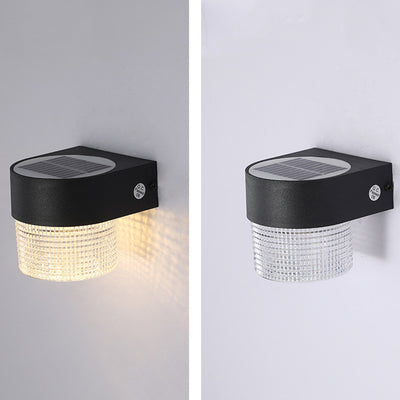 Modern Simplicity Solar Waterproof ABS Cylinder Square LED Wall Sconce Lamp For Outdoor Patio