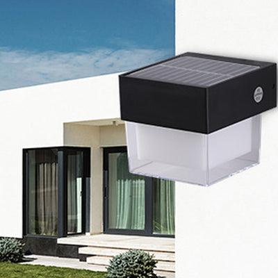 Modern Simplicity Solar Waterproof ABS Cylinder Square LED Wall Sconce Lamp For Outdoor Patio