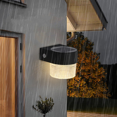 Modern Simplicity Solar Waterproof ABS Cylinder Square LED Wall Sconce Lamp For Outdoor Patio